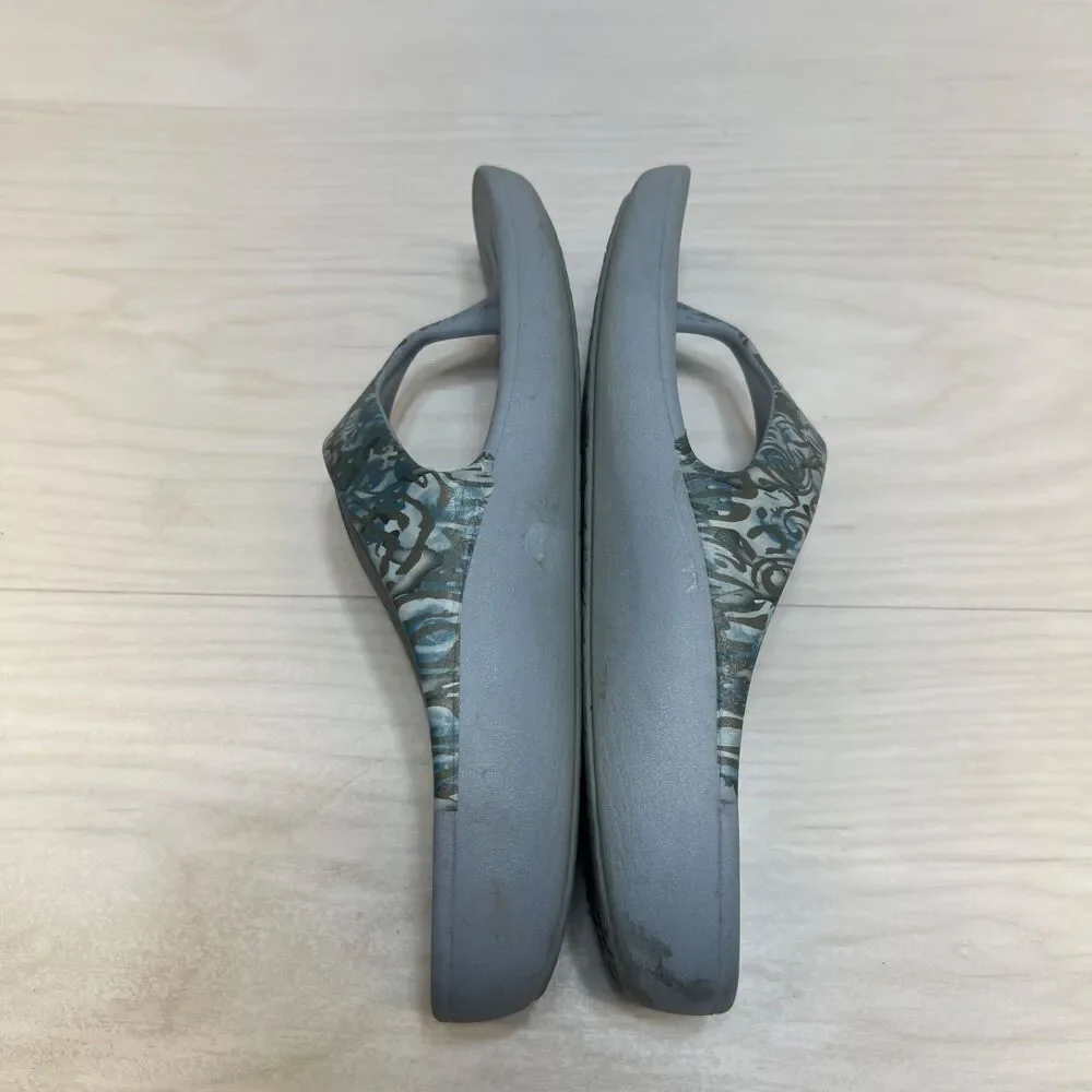 Alegria Printed Recovery Thong Sandals Womens Blue Casual Floral EU 40 US 9.5‎